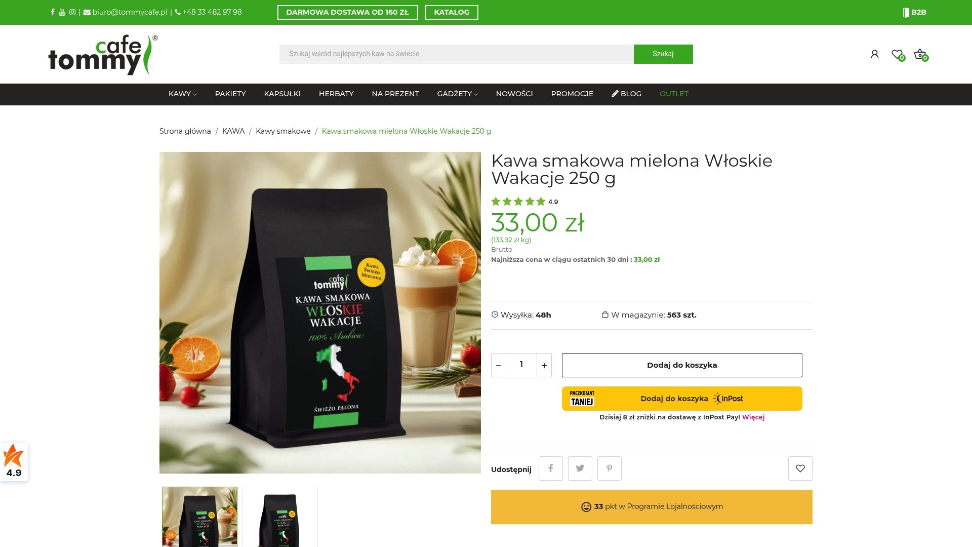 https://tommycafe.pl/kawy-smakowe/1468-kawa-smakowa-wloskie-wakacje-250g-mielona-5901721765412.html