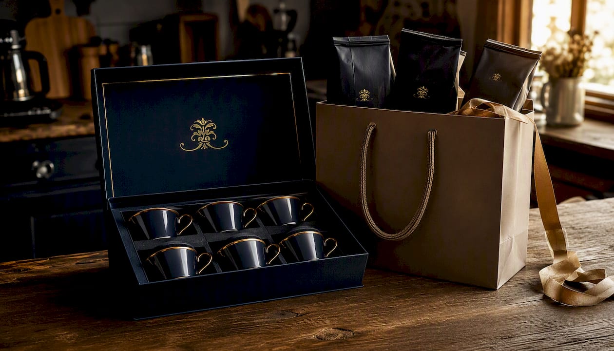 Elegancki zestaw filiżanek wraz z wyśmienitą kawą od Magnificentcoffee to świetny pomysł na prezent dla miłośników aromatycznych napojów.