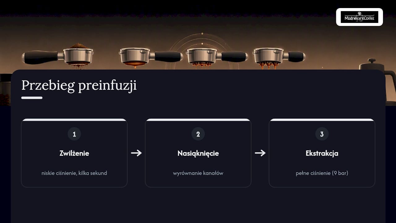 Trzy fazy preinfuzji espresso
