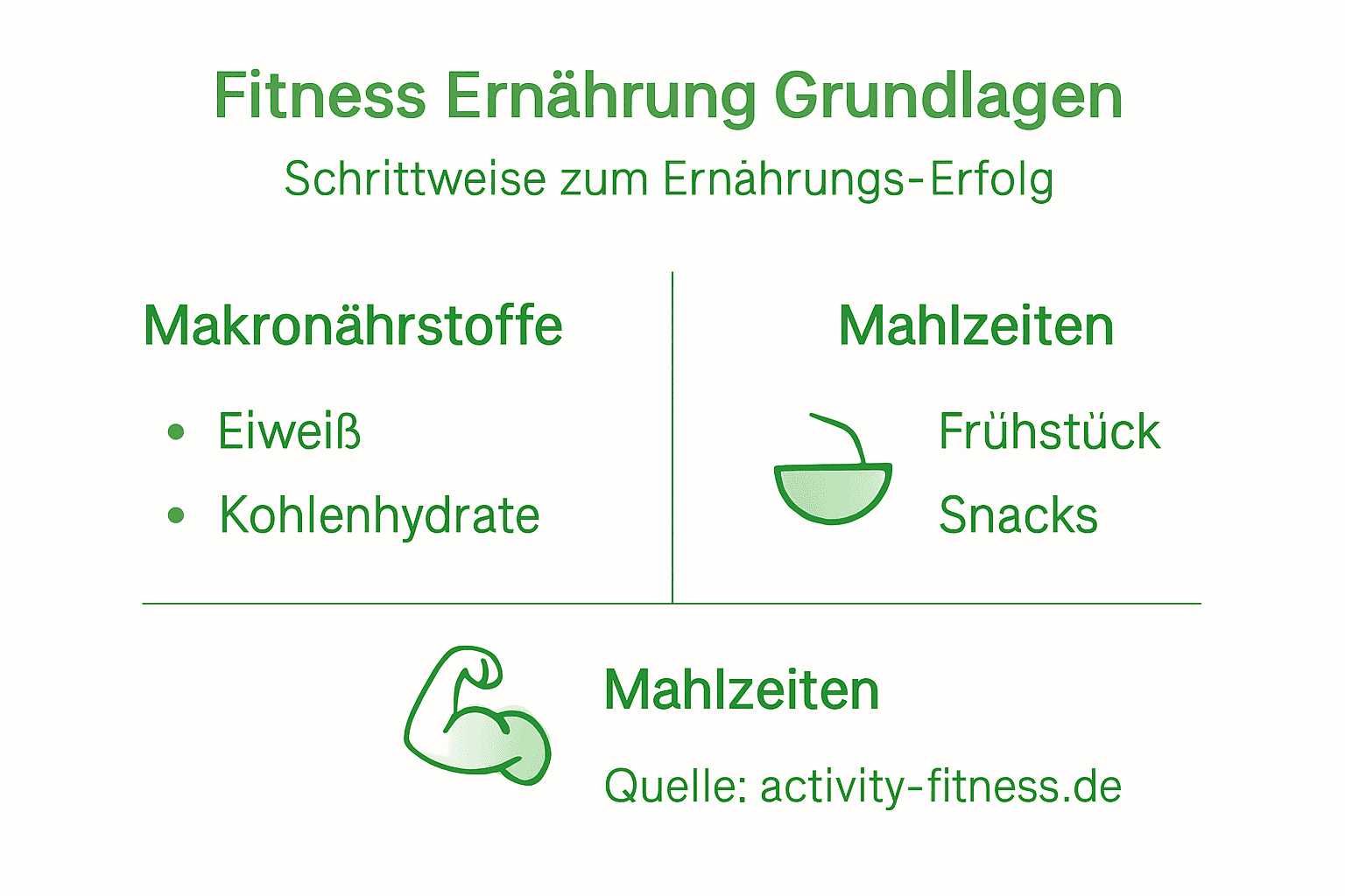 Übersicht: die wichtigsten ernährungsgrundlagen für mehr fitness auf einen blick