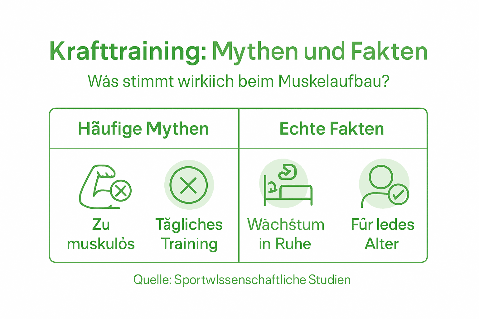 Erkläre mir krafttraining, hier die übersicht: irrtümer und fakten rund ums krafttraining