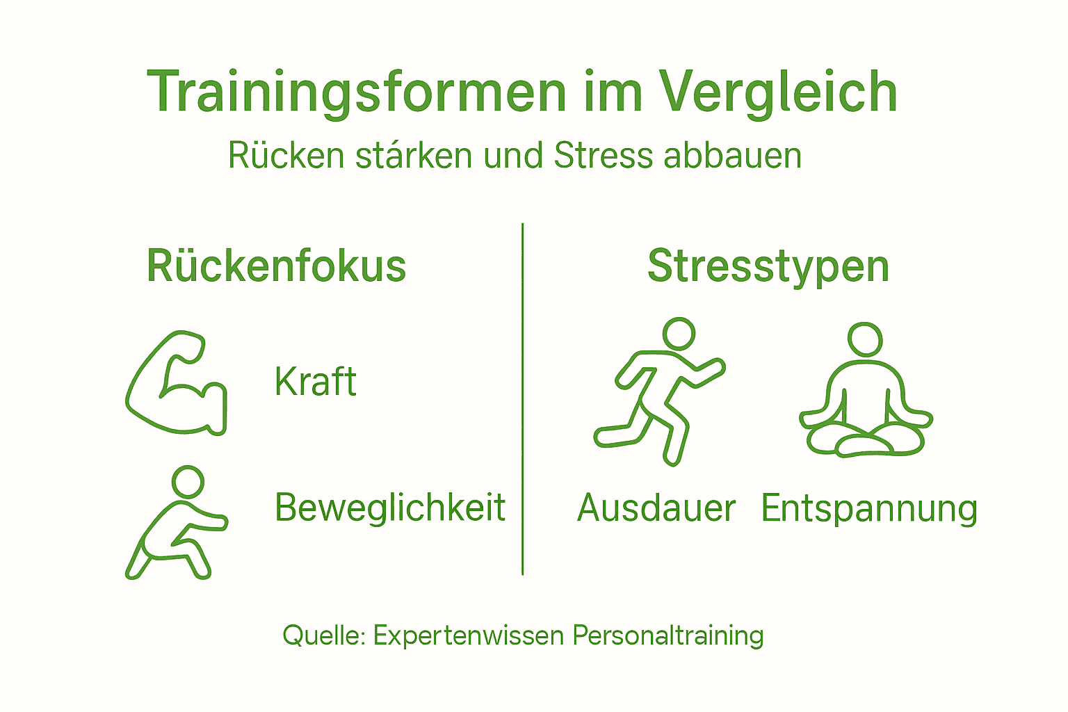 Personaltraining: Individuelle Wirkung Auf Rücken Und Stress! 1 Infografik: verschiedene trainingsmethoden im vergleich – rückenfitness und stressbewältigung