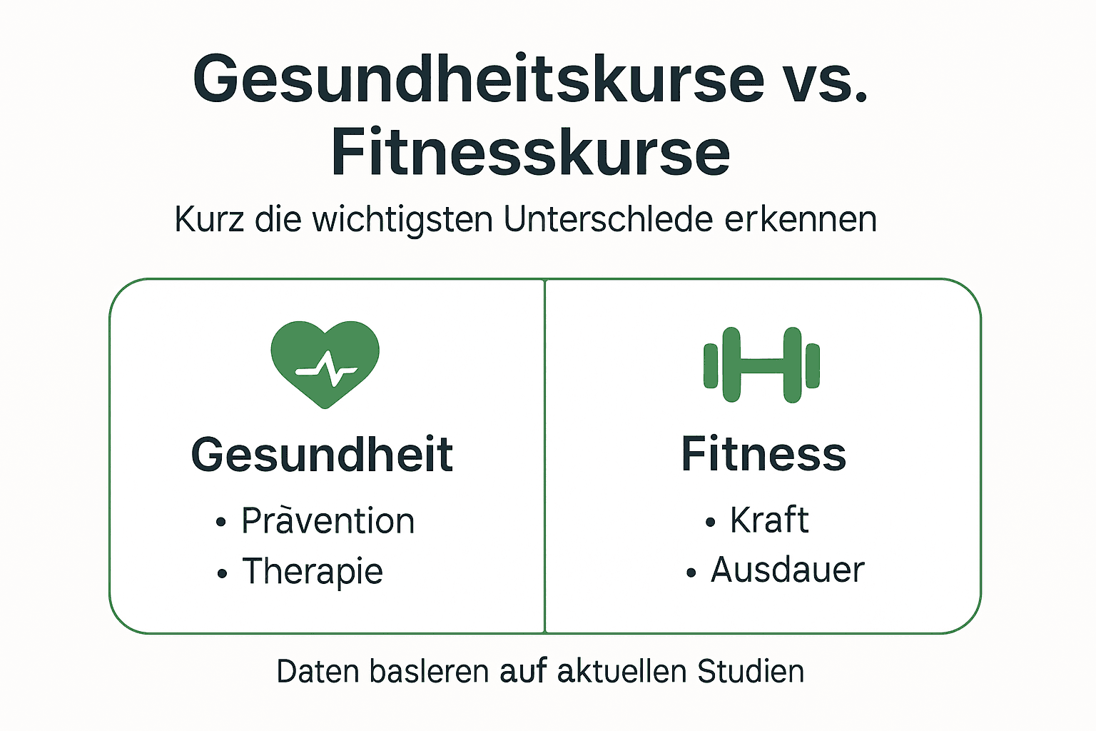 Was Sind Gesundheitskurse? – Entdecke Das Training, Das Probleme Löst, Bevor Sie Groß Werden! 3 In dieser infografik werden die unterschiede zwischen gesundheitskursen und fitnesskursen anschaulich dargestellt.
