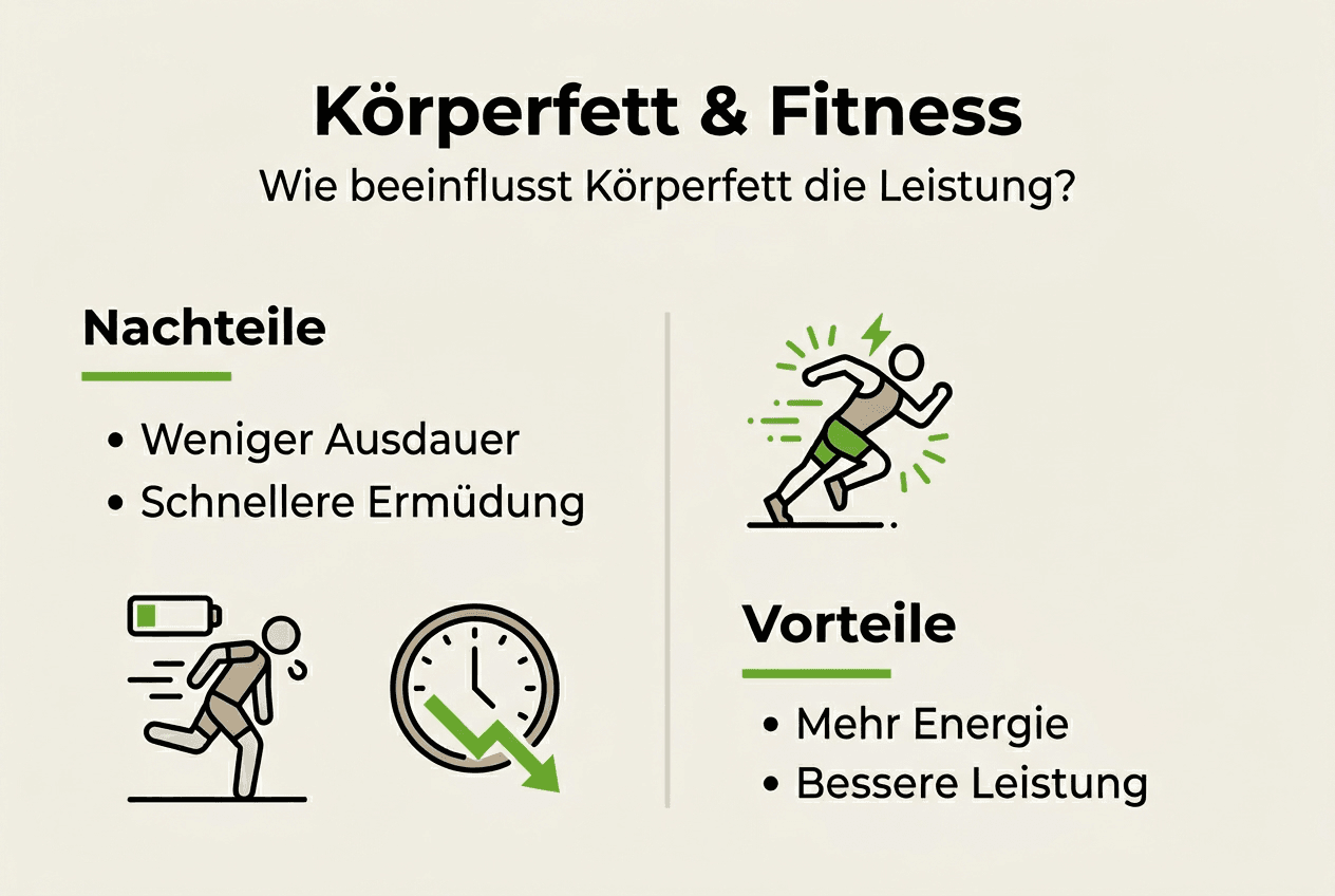 Grafik: der zusammenhang zwischen körperfettanteil und sportlicher leistungsfähigkeit