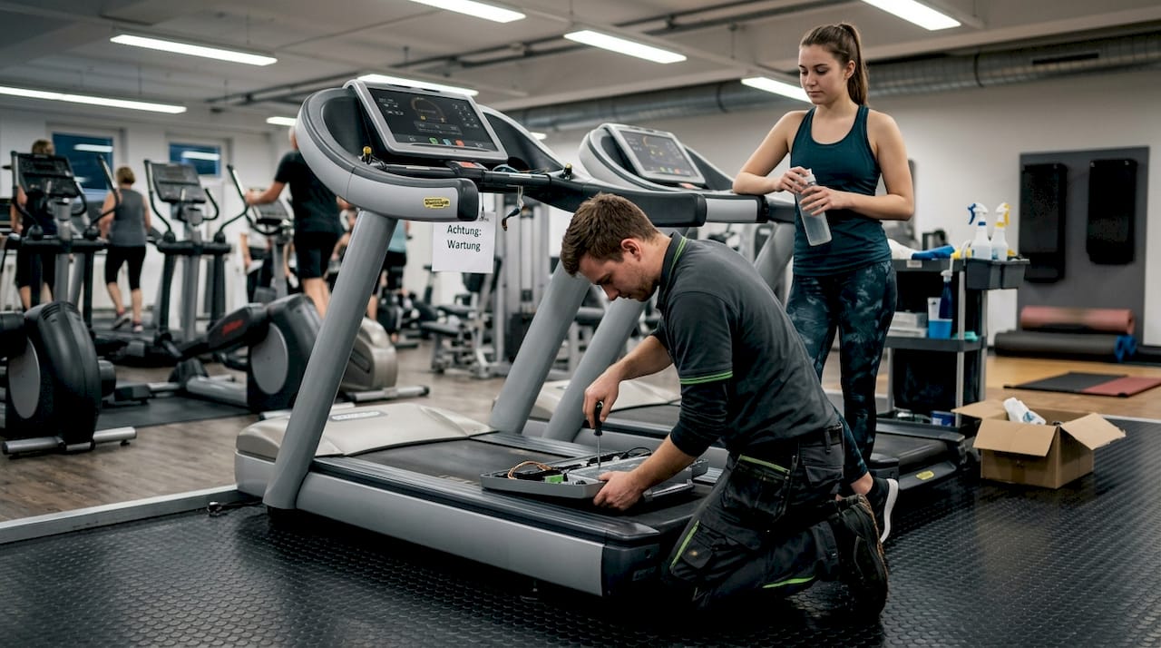 Fitnessstudios Bellheim: Vergleich Für Dein Wohlbefinden! 3 Ein techniker bringt die geräte im fitnessstudio auf den neuesten stand.