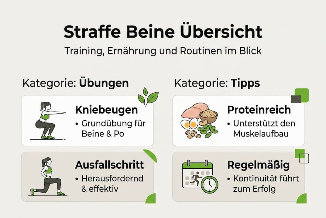 Grafik mit effektiven übungen und praktischen tipps für schön definierte beine