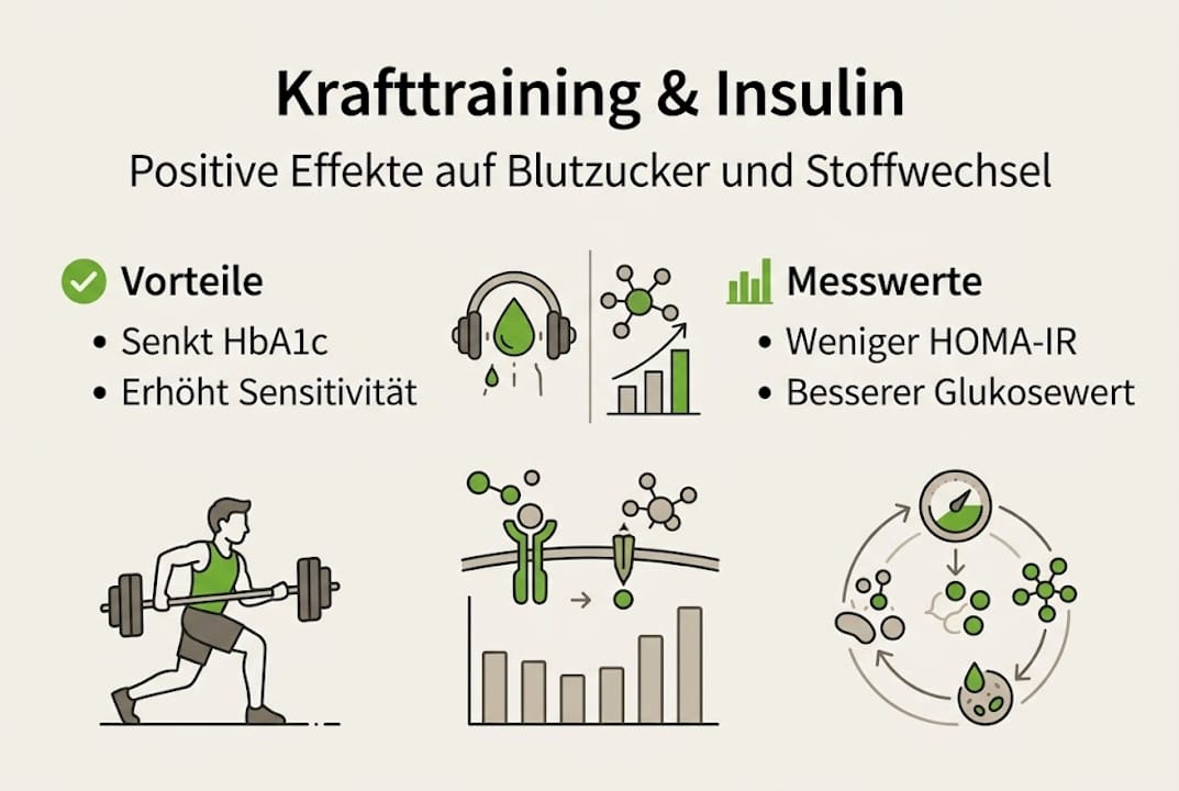 Krafttraining und insulinwirkung – eine anschauliche übersicht als infografik