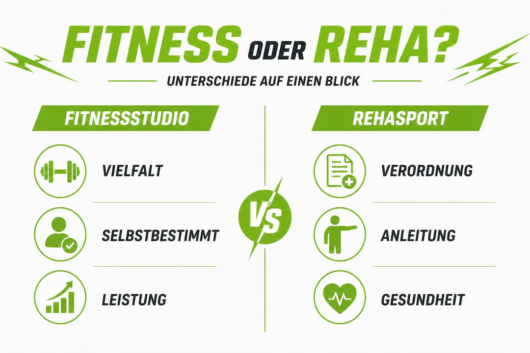 Fitness Germersheim: Dein Guide Zum Training! 1 Infografik: fitnessstudio oder rehasport – ein vergleich auf einen blick