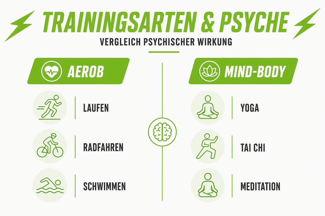 Warum Macht Training Mental Stärker? 1 Infografik: verschiedene trainingsformen und ihre auswirkungen auf die psyche im vergleich