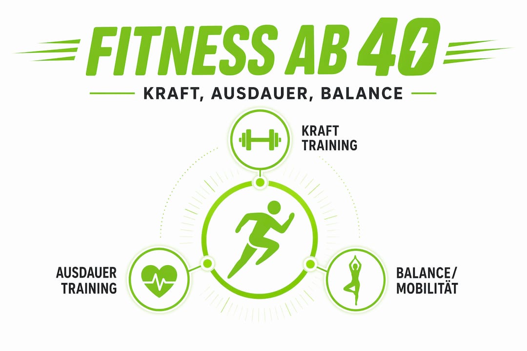 Warum Fitness Ab 40 Wichtig Ist? 3 Grafik: die drei wichtigsten bausteine für fitness ab 40