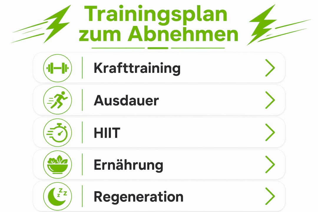 Training Zur Gewichtsreduktion: Dein Weg Zum Ziel! 3 Übersichtlicher trainingsplan zur unterstützung beim abnehmen – als infografik