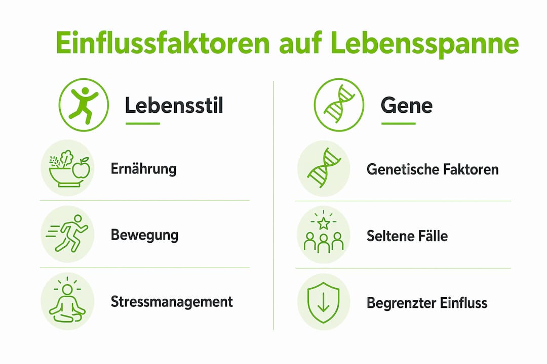 Infografik: wie lebensstil und gene unsere lebenserwartung beeinflussen