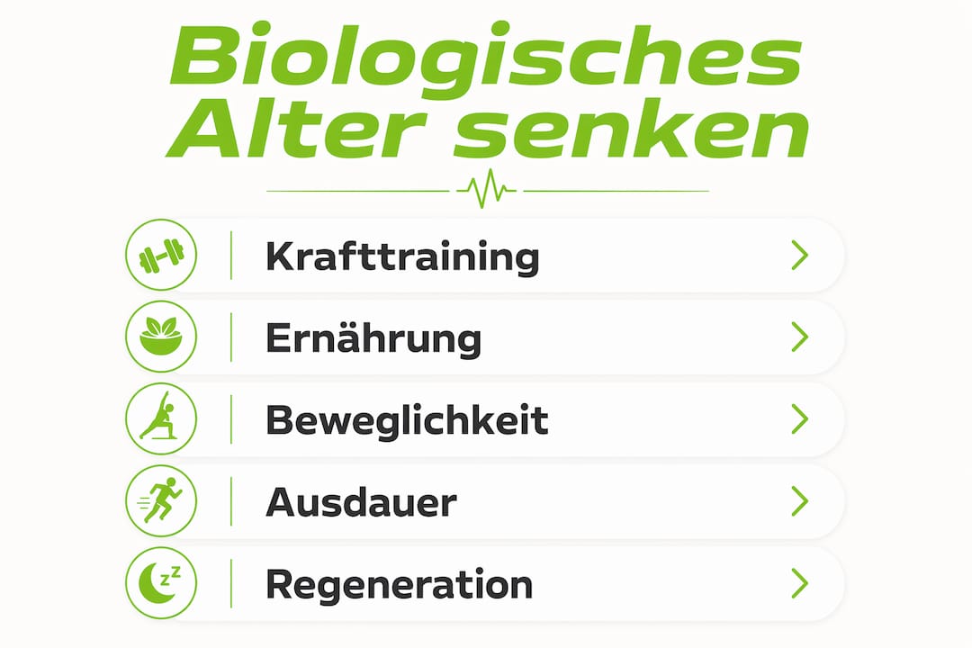Wie Kann Ich Mein Biologisches Alter Senken: Dein Leitfaden Für 2026! 1 Infografik: so reduzierst du dein biologisches alter – schritt für schritt