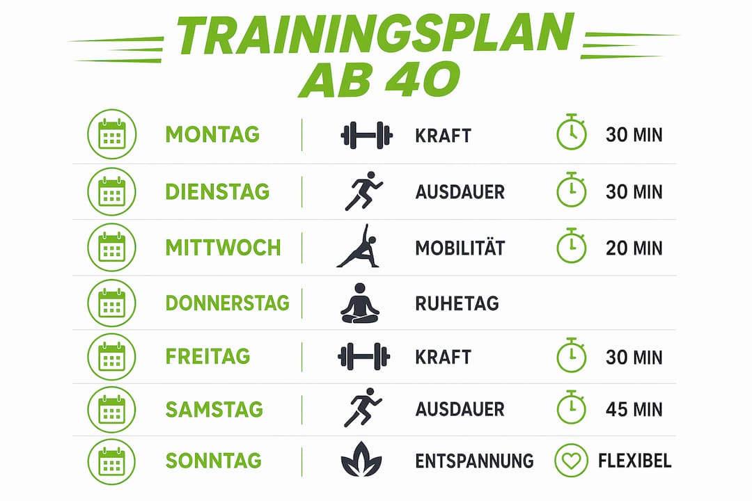 Länger Fit Bleiben: Dein Trainingsplan Ab 40! 3 Übersichtlicher trainingsplan für die woche – speziell für alle ab 40