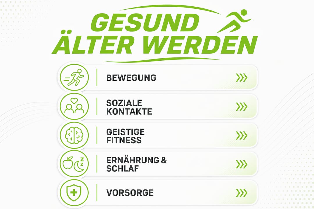 Gesund Und Fit Älter Werden: Dein Leitfaden 2026! 1 Fünf tipps für ein gesundes älterwerden – kompakt als infografik