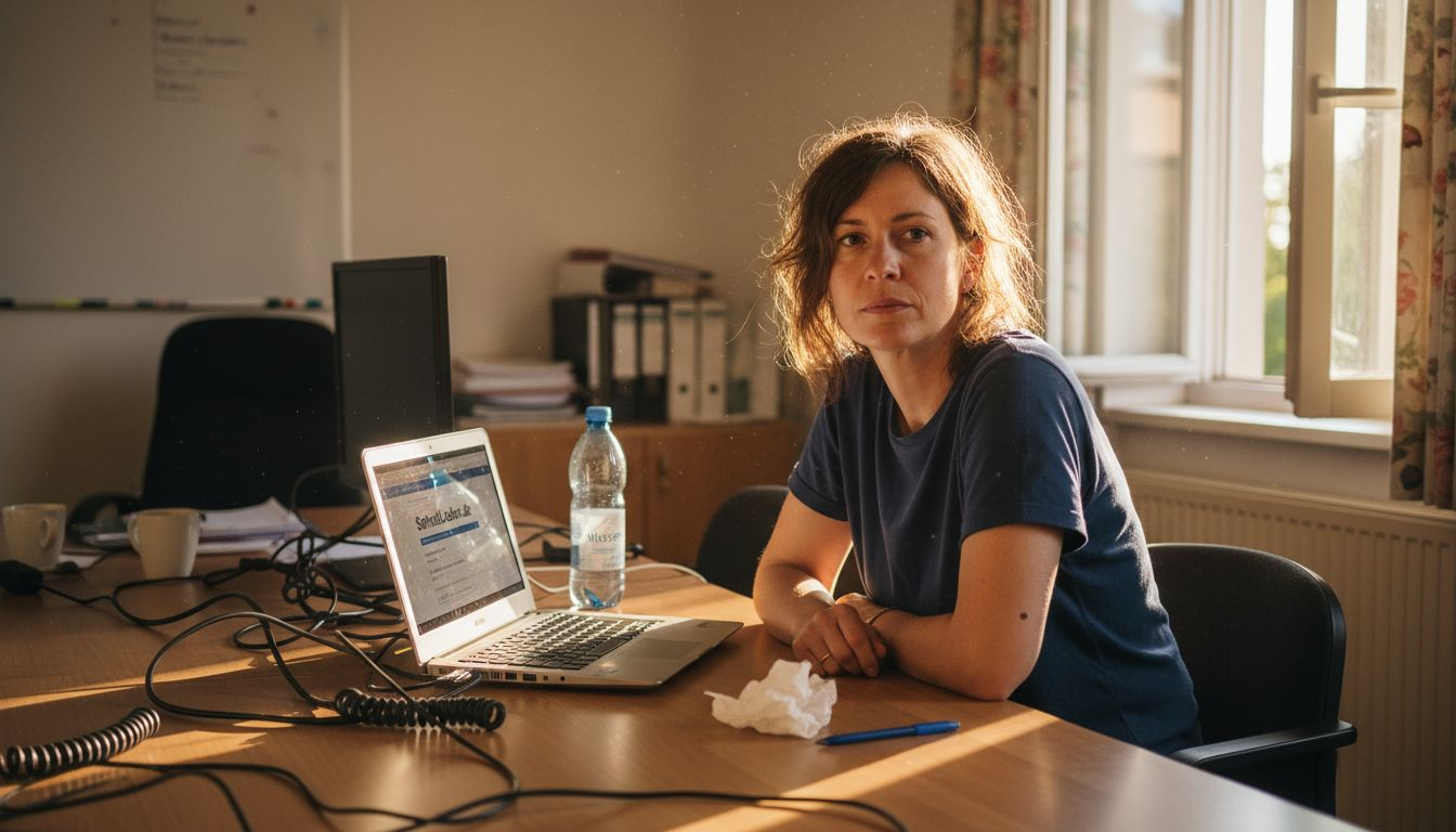 Eine Frau analysiert am Laptop die Möglichkeiten zur Verbesserung ihrer Website.