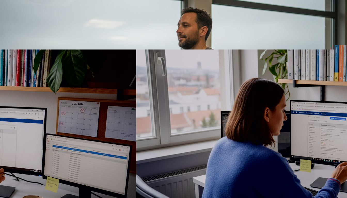 Eine Frau richtet einen Arbeitsbereich für Conversion-Tracking ein.