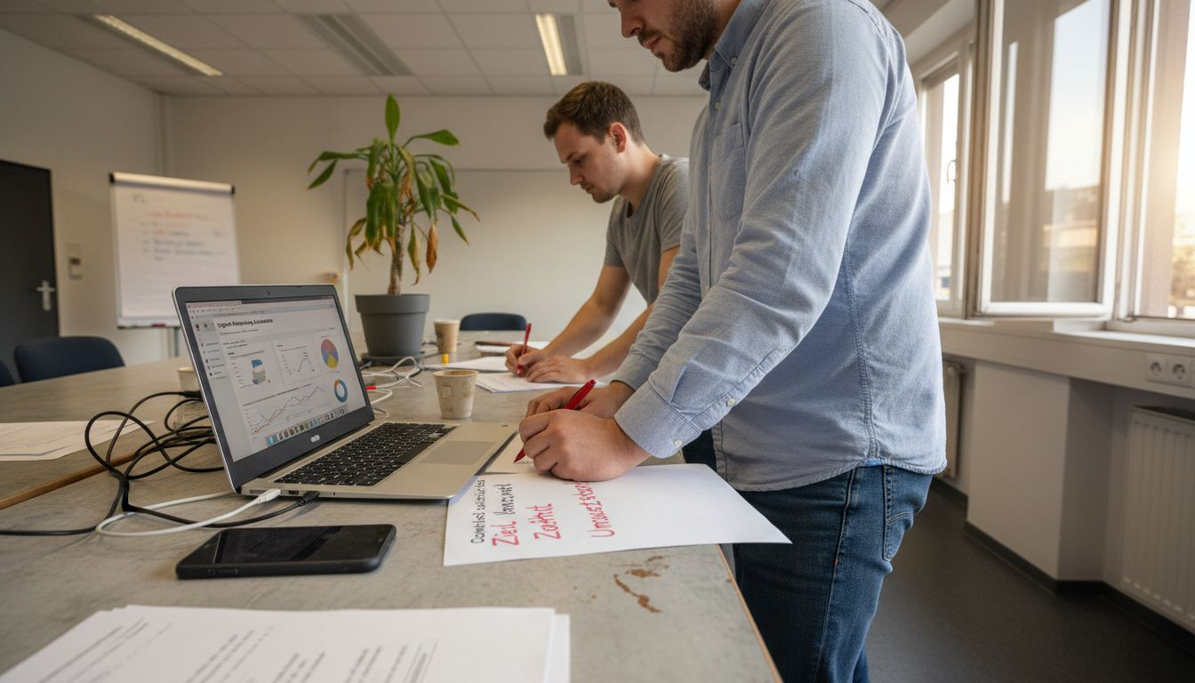 Online-Marketing-Experten, die SEO- und SEA-Daten auswerten