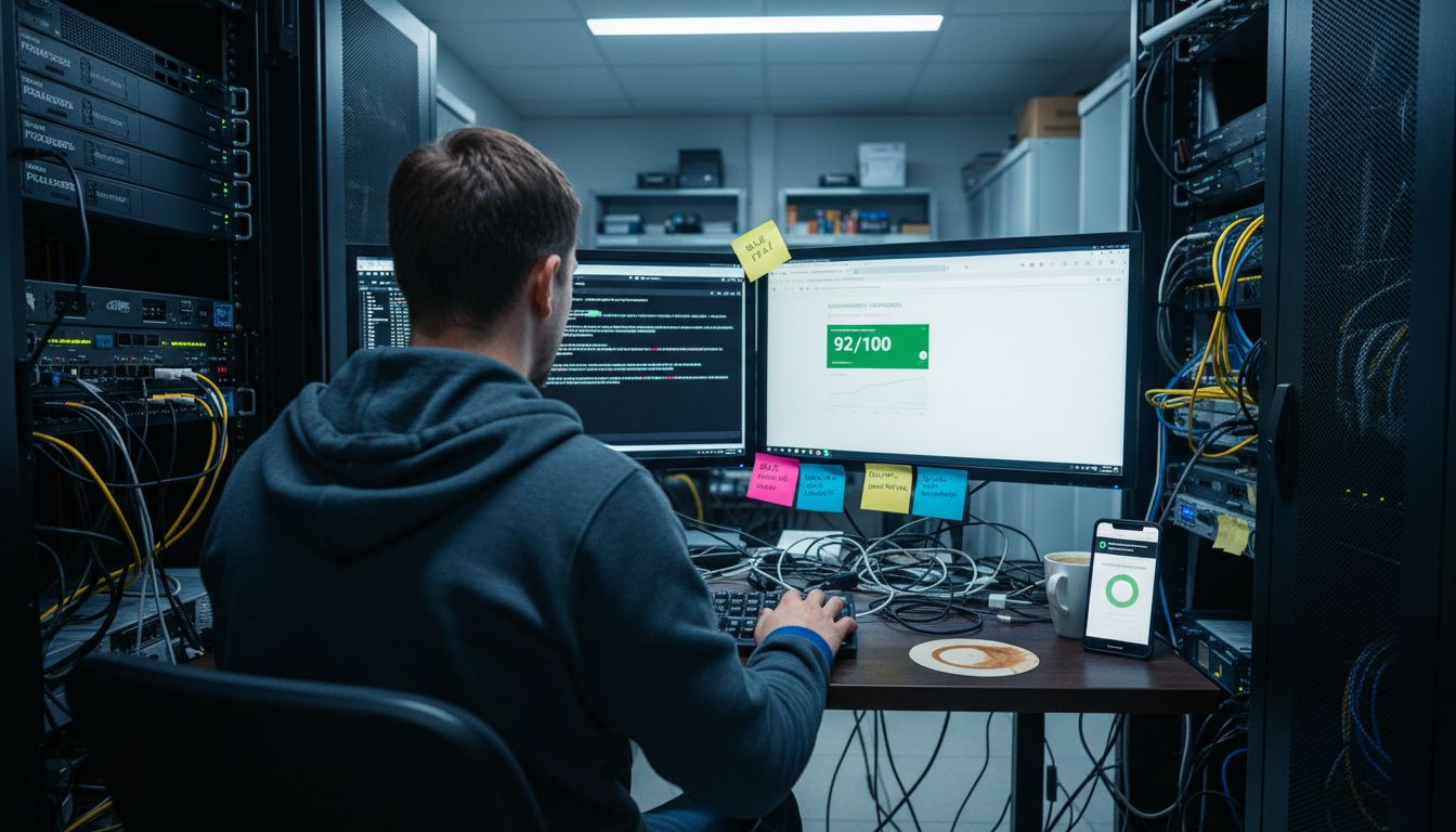 Webentwickler sorgt für eine optimale technische Suchmaschinenoptimierung der Website.