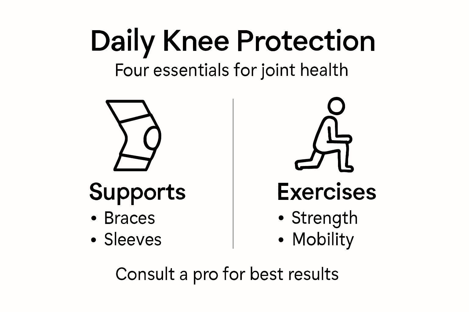 Infographic with daily knee protection essentials