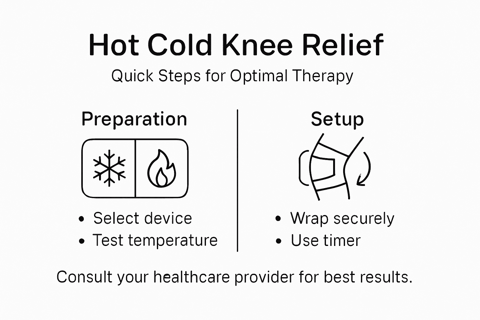 Infographic showing steps for hot cold therapy