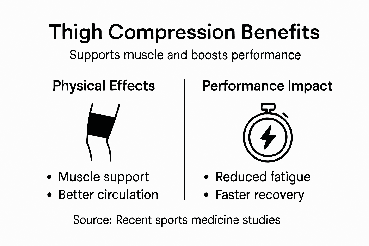 Infographic of thigh compression benefits
