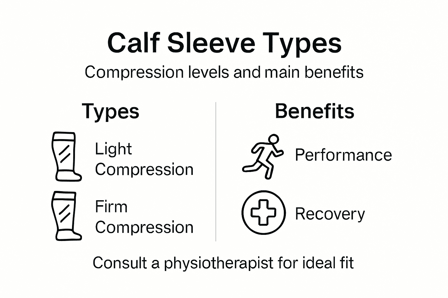 Infographic comparing calf sleeve types and uses
