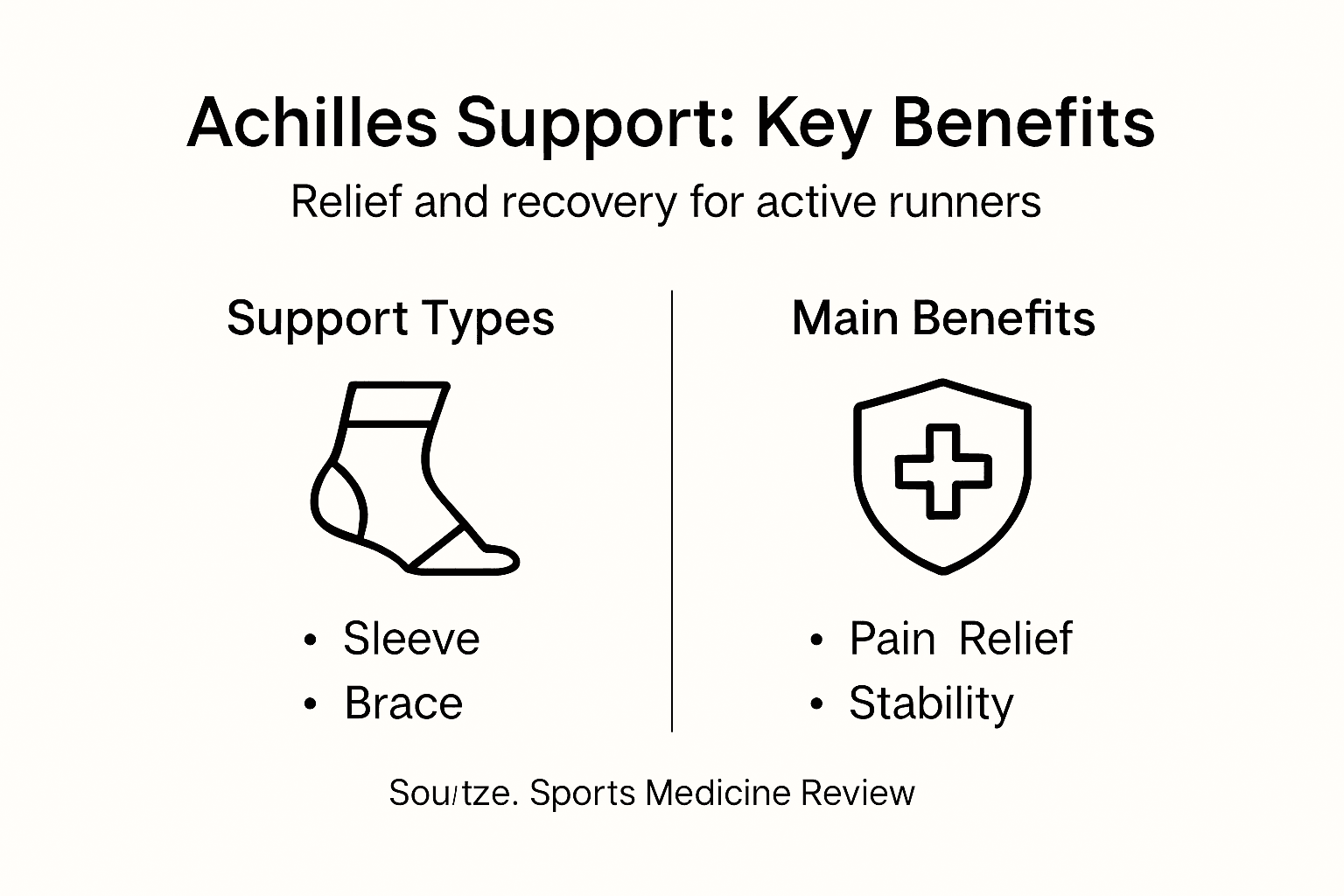 Infographic on Achilles support types and benefits
