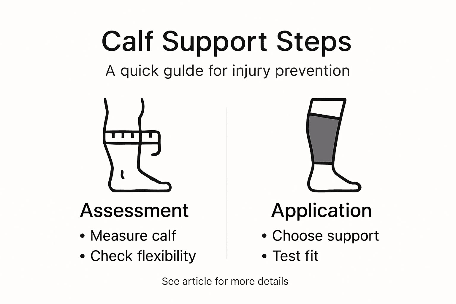 Infographic overview of calf support steps
