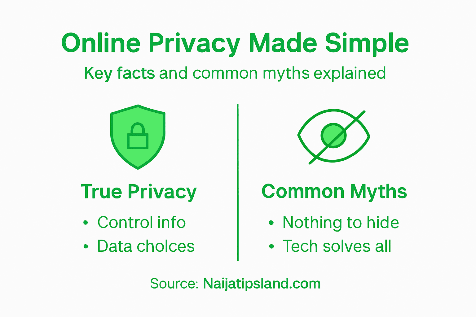 Infographic on online privacy facts and myths