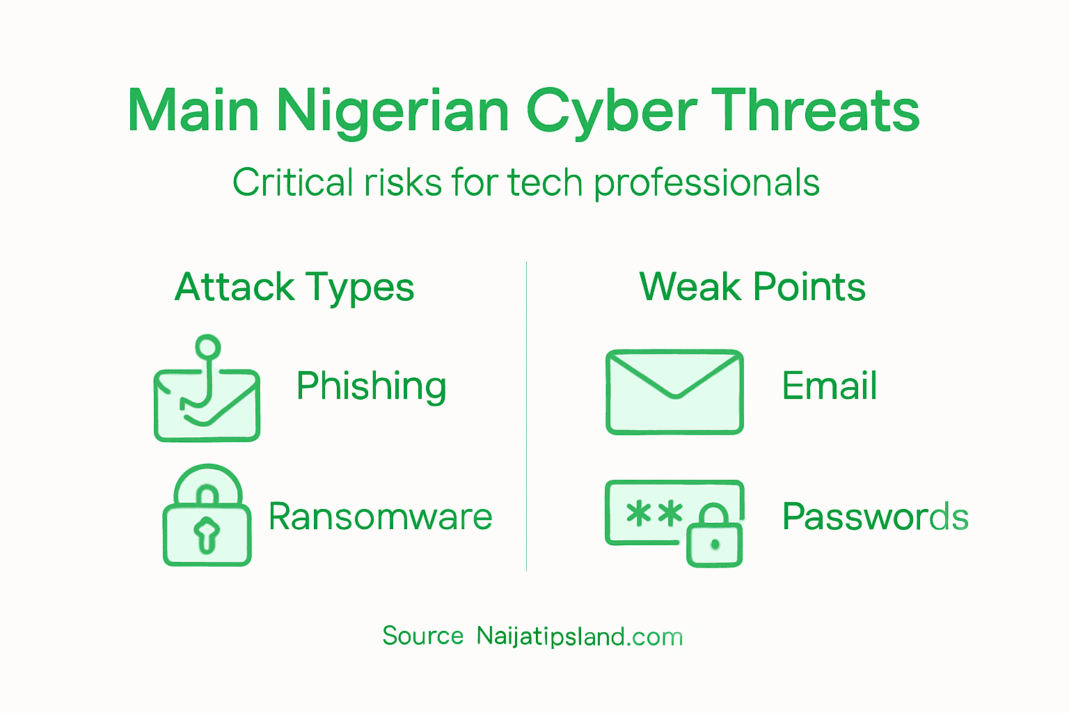 Infographic of top Nigerian cybersecurity risks