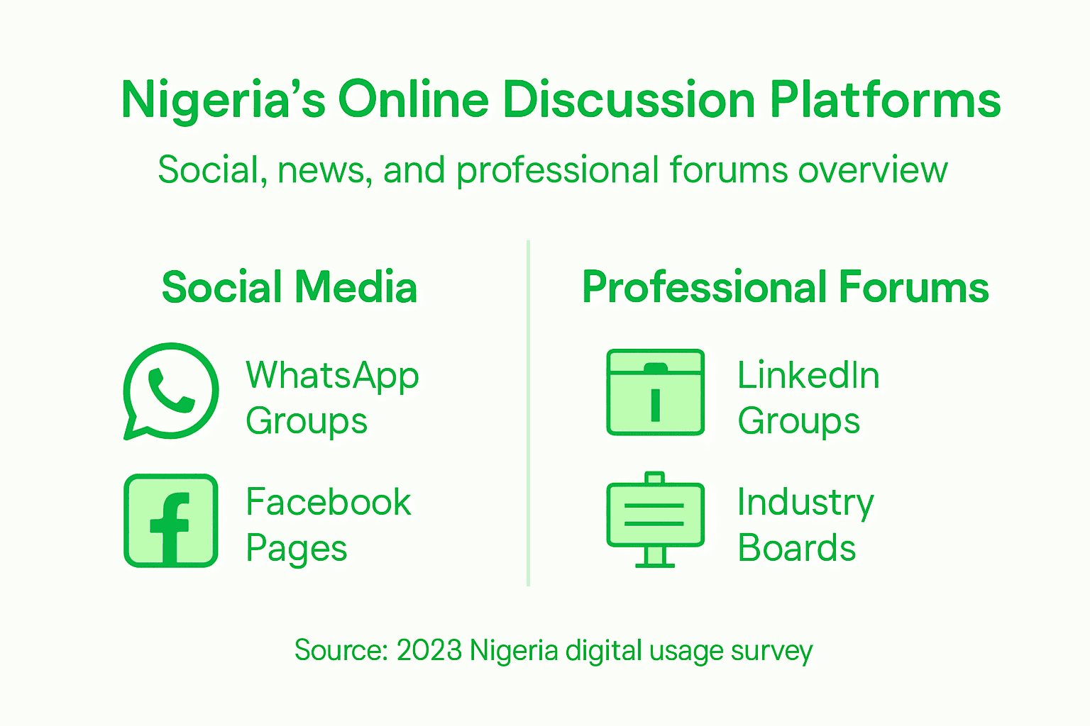 Nigeria online platforms infographic overview