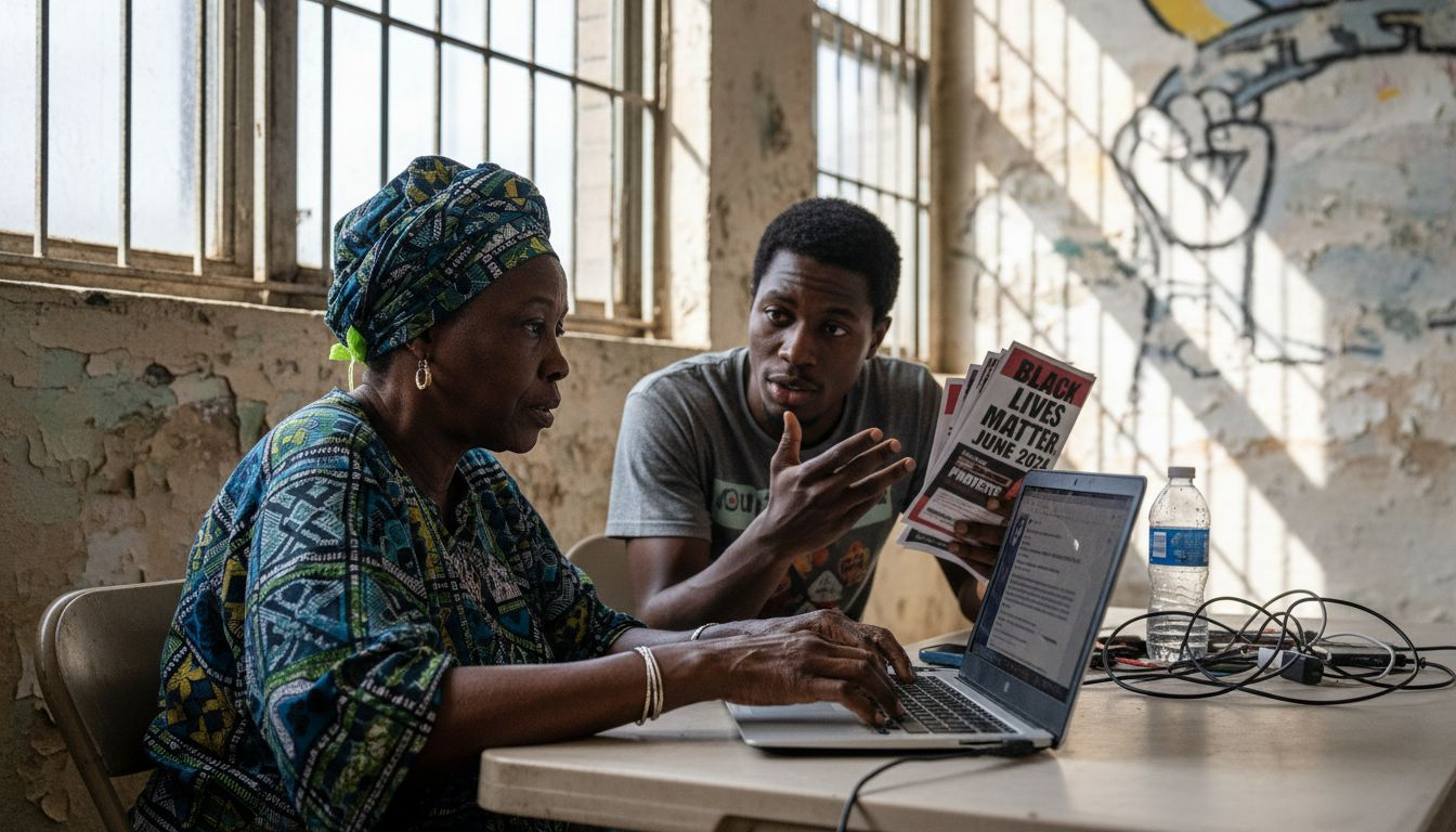 Woman and organizer social media post