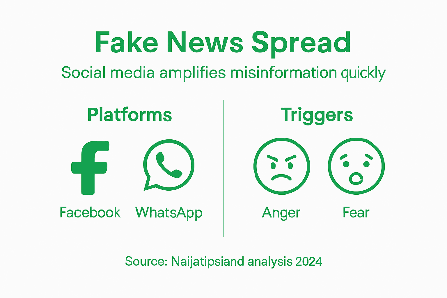 Infographic showing fake news spread on platforms