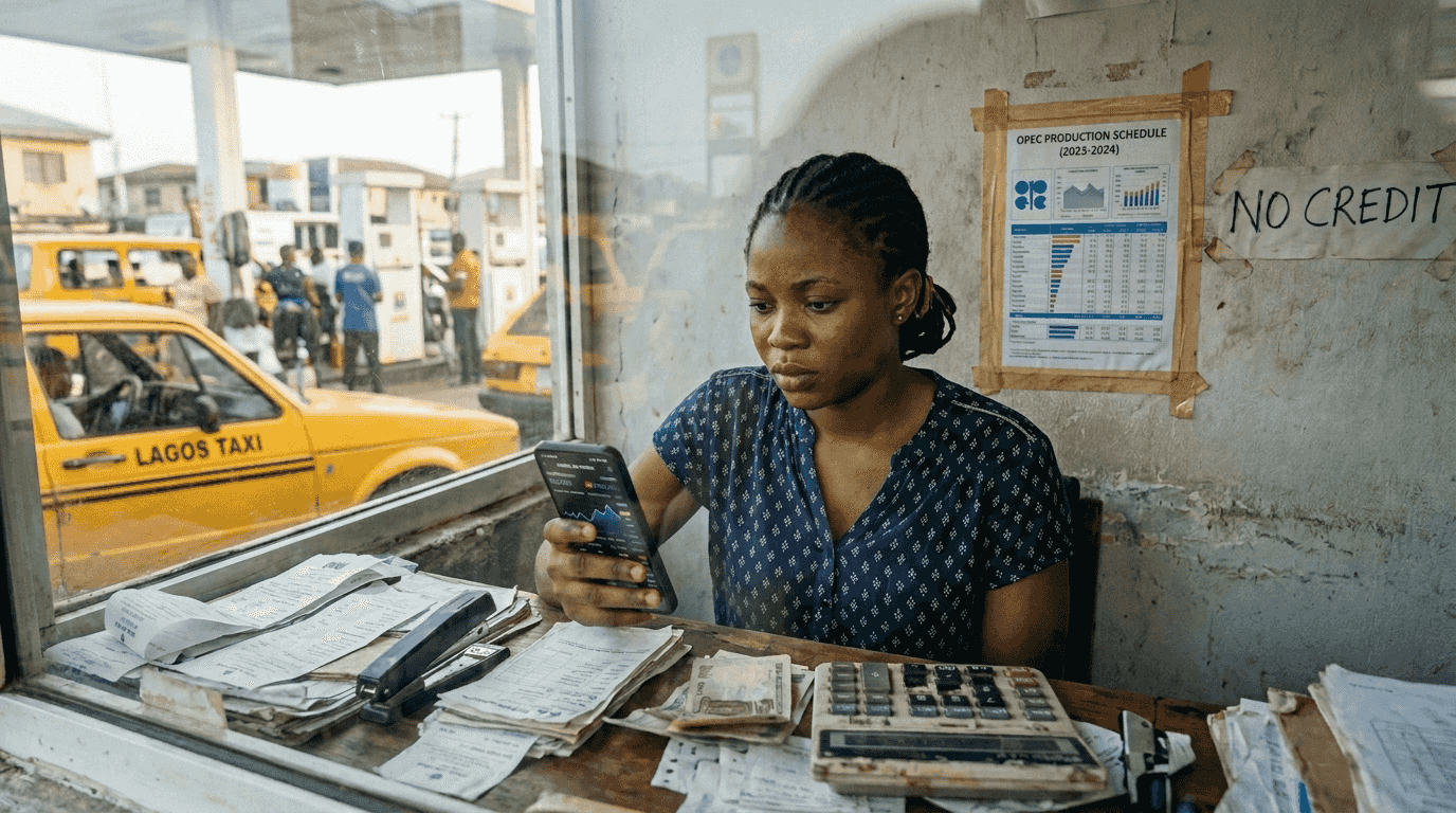 Why follow international news: Nigerian professionals 2026 2 Fuel station cashier following oil price updates