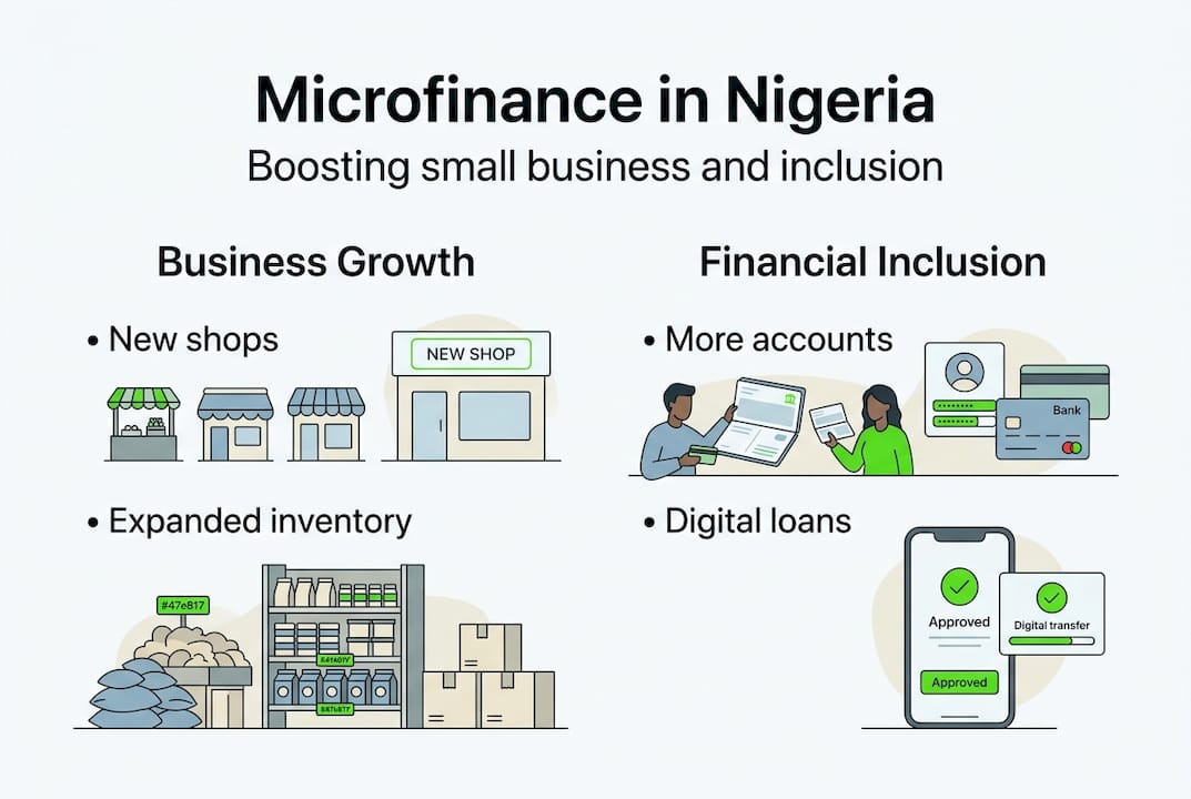 How Microfinance Drives Economic Growth in Nigeria 3 Microfinance in Nigeria impact infographic