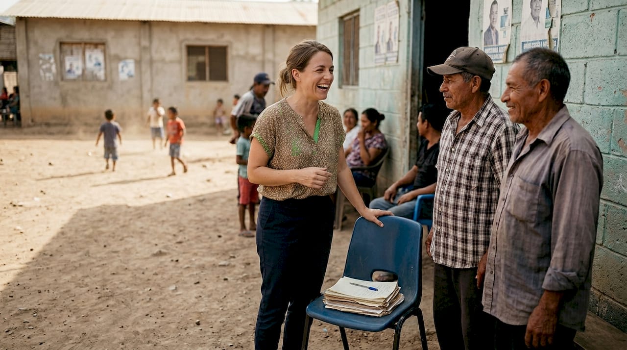 Nigerian leader building trust at local meeting