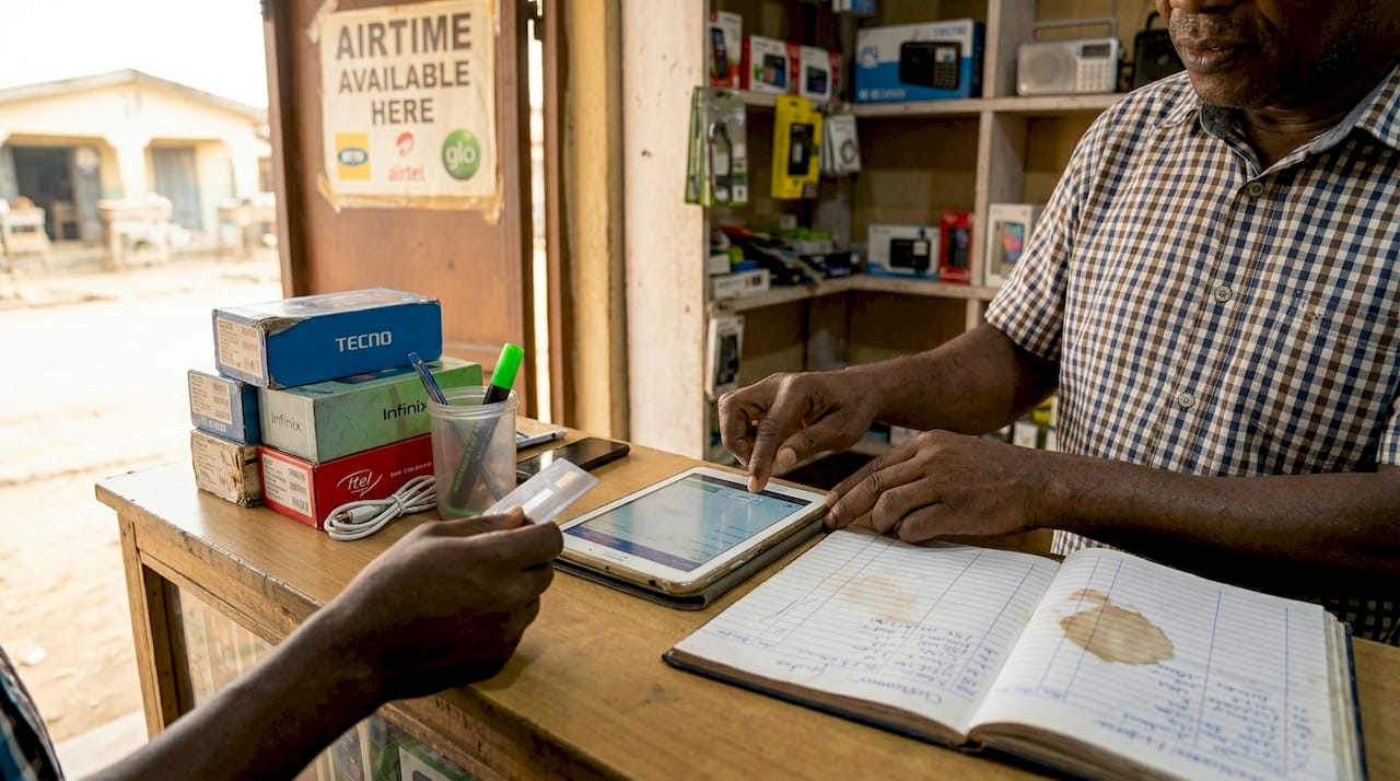 What is fintech? Understanding financial technology in Nigeria 2 Shopkeeper using fintech point-of-sale system