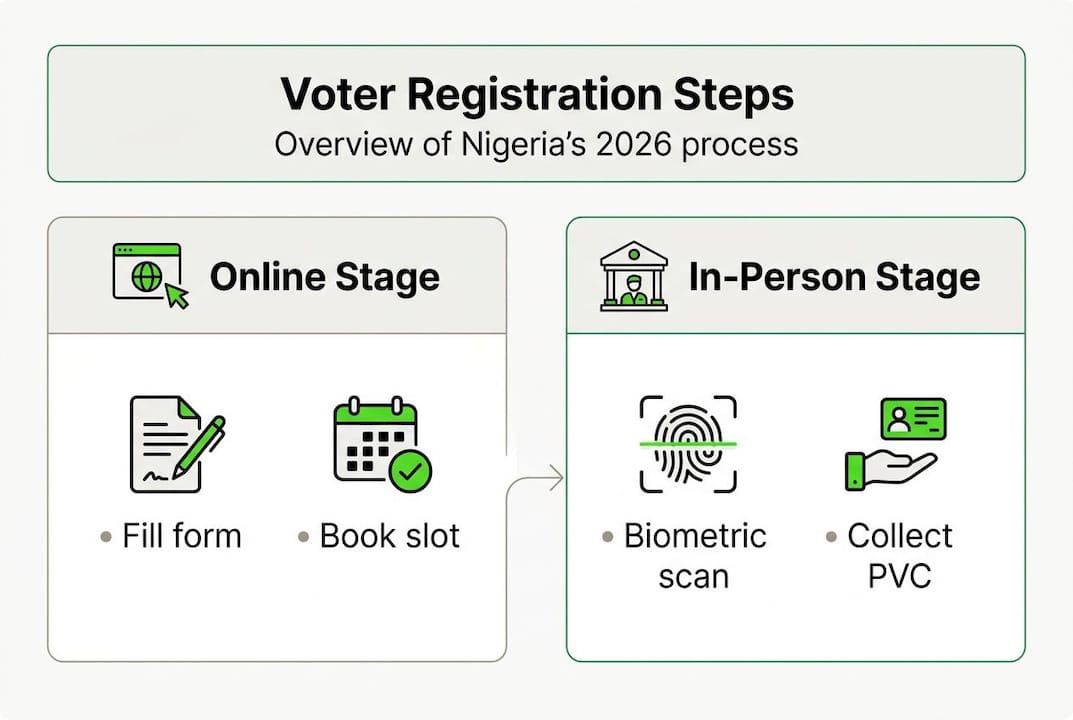 Infographic of Nigeria voter registration steps