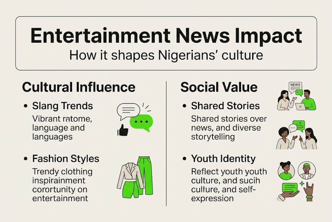 Infographic shows ways entertainment news shapes Nigerian culture
