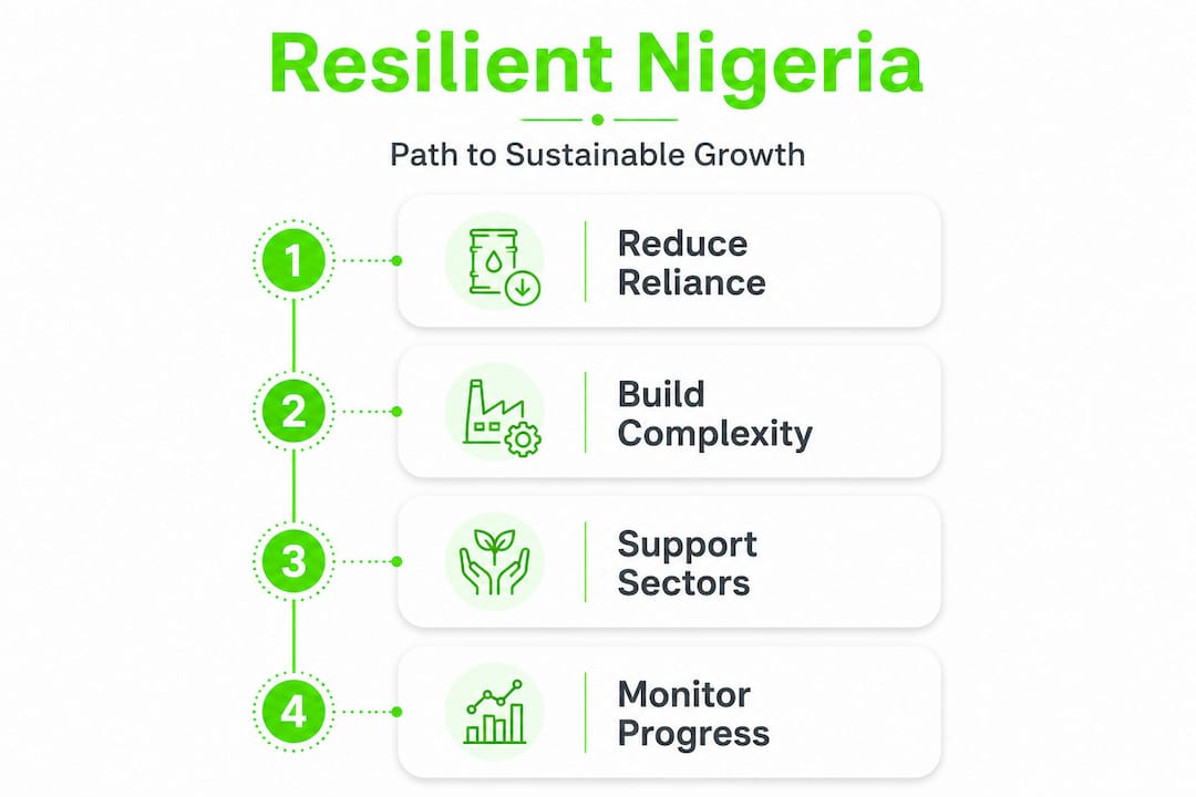 Infographic on Nigeria diversification core steps