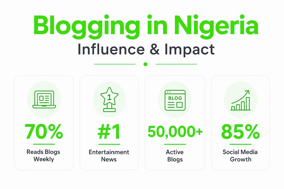 Infographic with key data on Nigerian blogging influence