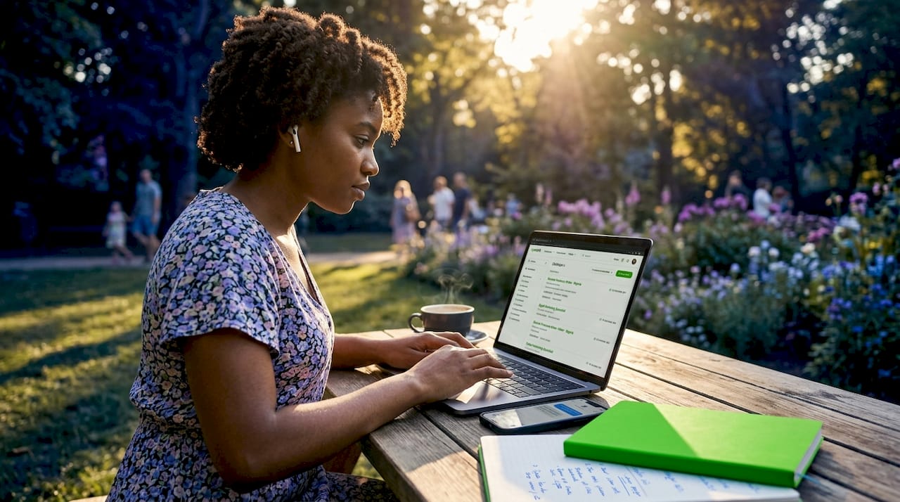 Side Hustle Ideas for Nigerian Young Adults in 2026 2 Nigerian woman freelancing in café environment