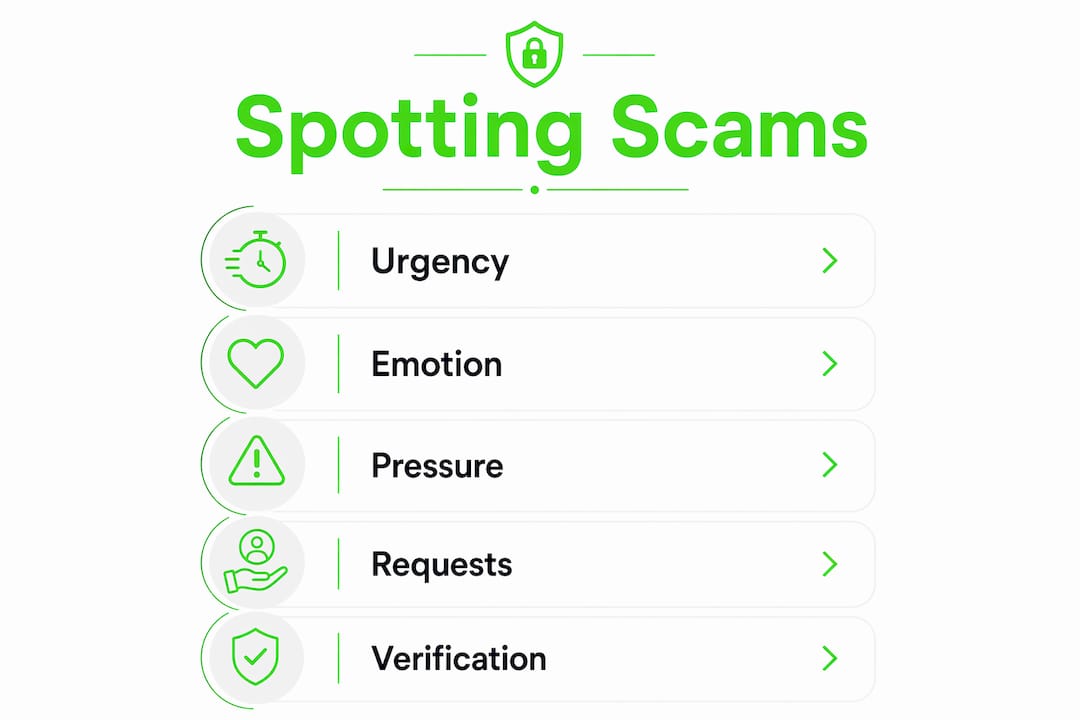 How to Avoid Internet Scams: A Guide for Nigerians 3 Infographic illustrating steps to spot internet scams
