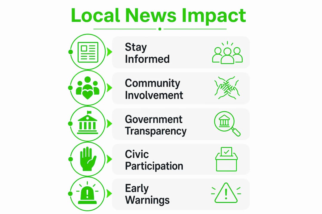 Infographic showing benefits of local news for youth