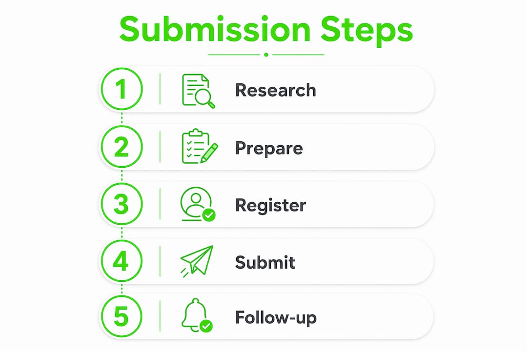 Content Submission Process for Nigerian Creators: 2026 Guide 3 Infographic showing step-by-step content submission process