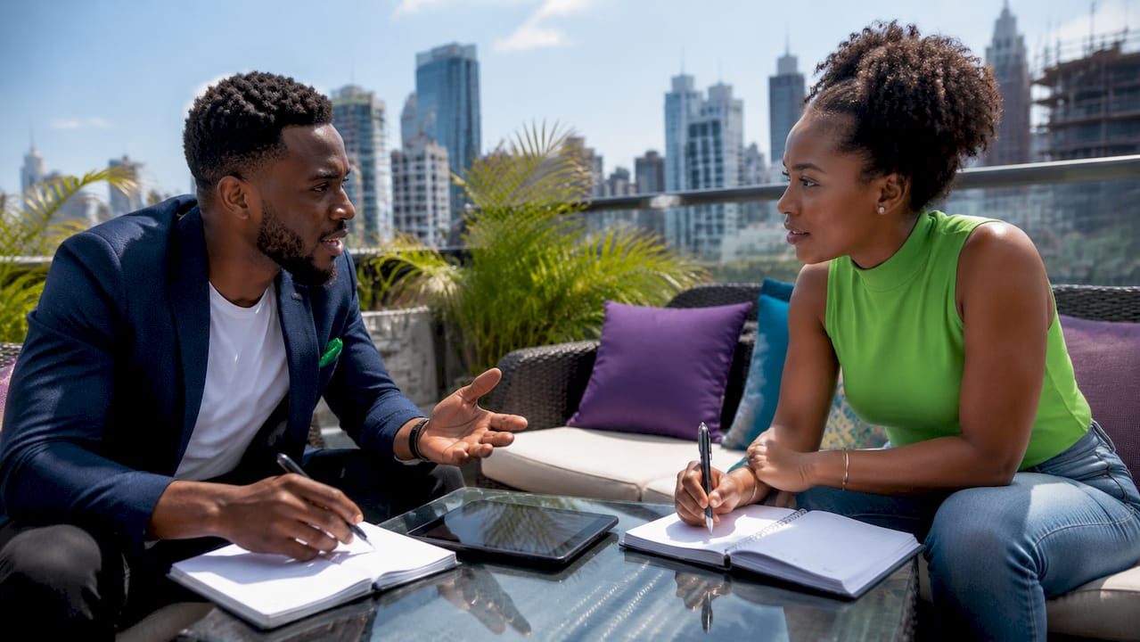 Entrepreneurs discussing small business types