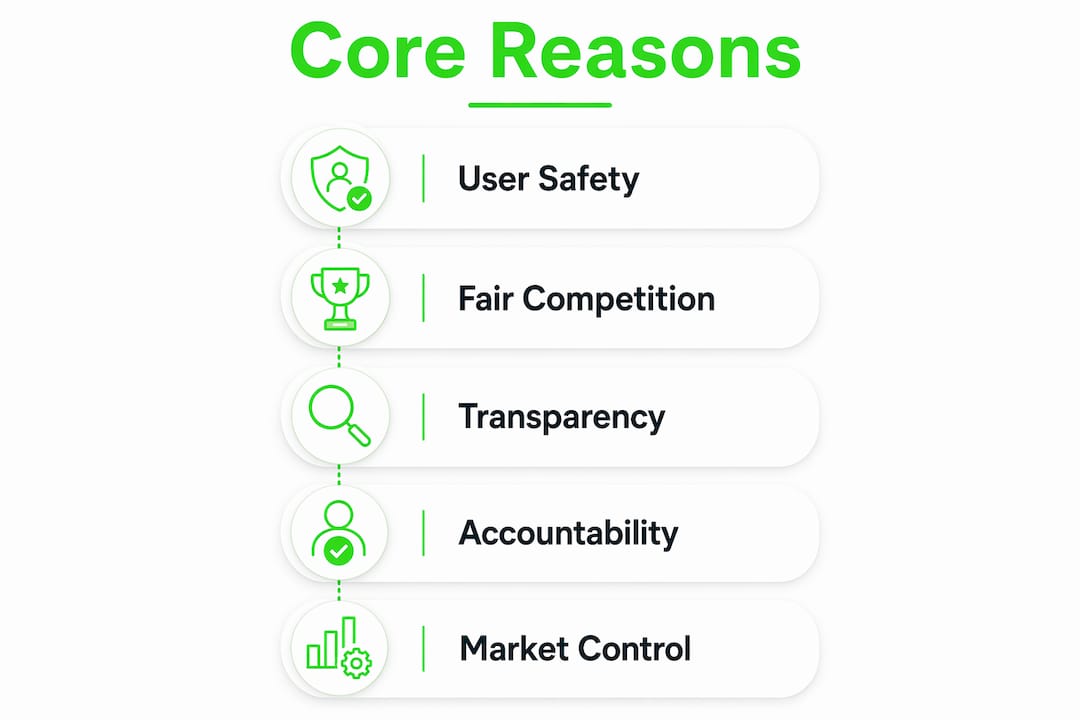 Why Regulate Digital Platforms: A Guide for Nigerians 3 Infographic showing core reasons for digital platform regulation