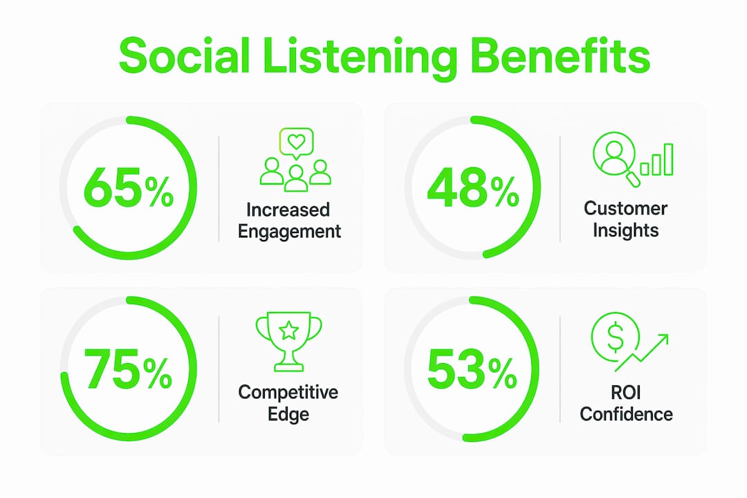 Why Social Listening Matters for Nigerian Brands 3 Infographic showing key benefits of social listening for Nigerian brands