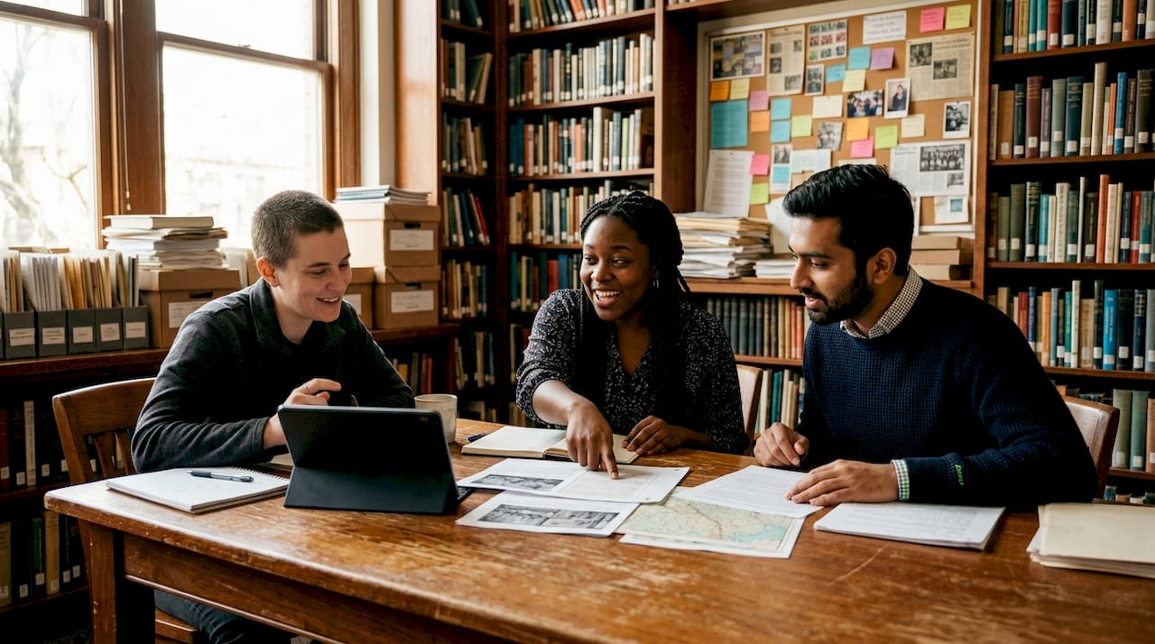 The Role of Digital Archives in Preservation and Access 3 Researchers collaborating around digital archive materials